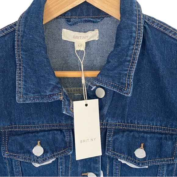 Brit.NY Floral Paisley Embellished Denim Jean Jacket NWT Size M - Picture 6 of 8